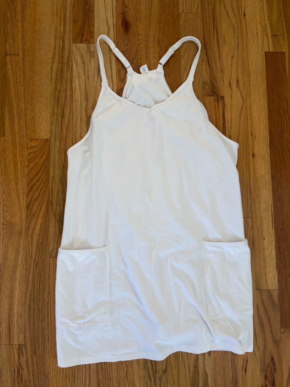 Women’s White Racerback Dress with built in shorts